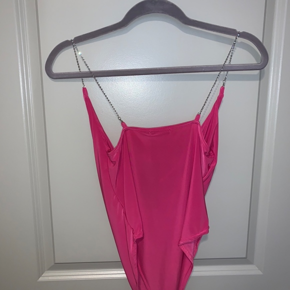 Pink Cowl Neck Body Suit - Picture 5 of 5